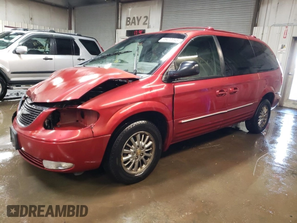 2002 Chrysler Town & Country Limited with VIN 2C8GP64L92R666654, listed as a Copart auction lot 88472045 with 315,139 mi miles and Salvage Title. Bid and sale history available at carsss.com. Image 1.