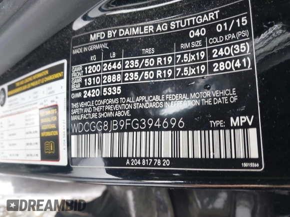 2015 Mercedes-Benz GLK 350 z VIN WDCGG8JB9FG394696, wystawiony jako IAAI lot #41991318 z przebiegiem 137 799 mil mil oraz . Historia ofert i sprzedaży dostępna na DreamBid. Obrazek 9.