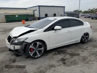2015 Honda Civic Sedan Si with VIN 2HGFB6E5XFH703977, listed as a Copart auction lot 47196415 with 107,534 mi miles and Salvage Title. Bid and sale history available at carsss.com. Image 1.