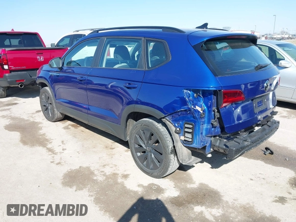 2023 Volkswagen Taos S z VIN 3VVDX7B24PM323173, wystawiony jako IAAI lot #41763607 z przebiegiem 38 506 mil mil oraz . Historia ofert i sprzedaży dostępna na DreamBid. Obrazek 3.
