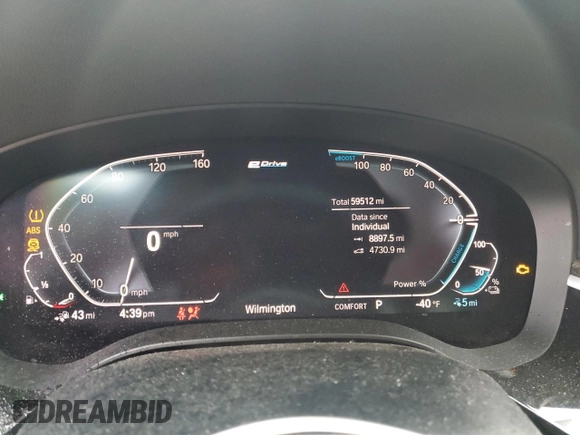 2020 BMW 5 Series 530e with VIN WBAJA9C07LCD36054, listed as a Copart auction lot 44635065 with 59,512 mi miles and Salvage Title. Bid and sale history available at DreamBid. Image 9.