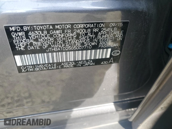 2016 Lexus IS 200t z VIN JTHBA1D25G5007710, wystawiony jako Copart lot #51650845 z przebiegiem 94 941 mil mil oraz Szkoda całkowita • Salvage title. Historia ofert i sprzedaży dostępna na DreamBid. Obrazek 13.