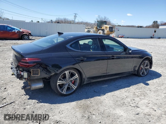 2024 Genesis G70 2.5T with VIN KMTG34SCXRU138219, listed as a Copart auction lot 53567155 with 13,323 mi miles and Salvage title. Bid and sale history available at DreamBid. Image 3.
