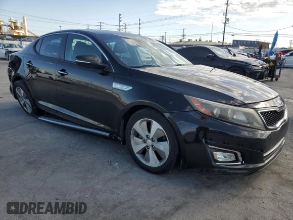 2015 Kia Optima Hybrid EX with VIN KNAGN4ADXF5083079, listed as a Copart auction lot 50986815 with 100,420 mi miles and Salvage Title. Bid and sale history available at carsss.com. Image 4.