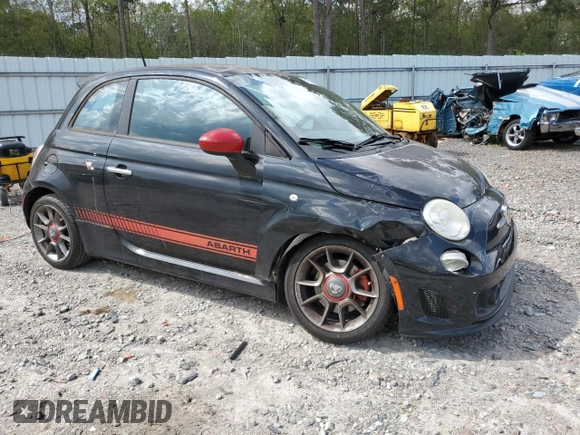 2013 FIAT 500 Abarth with VIN 3C3CFFFH9DT611251, listed as a Copart auction lot 51603025 with 62,190 mi miles and Salvage title. Bid and sale history available at DreamBid. Image 4.