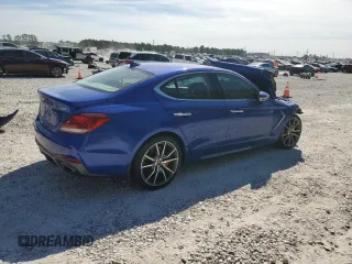 2019 Genesis G70 3.3T Advanced with VIN KMTG54LE7KU015008, listed as a Copart auction lot 76293874 with 0 mi miles and Salvage Title. Bid and sale history available at carsss.com. Image 3.