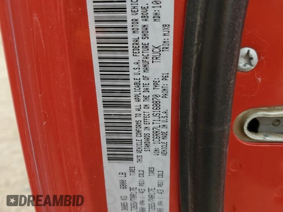 2018 Ram 1500 Harvest with VIN 1C6RR7LT1JS168870, listed as a Copart auction lot 72357284 with 96,885 mi miles and Salvage title. Bid and sale history available at DreamBid. Image 14.