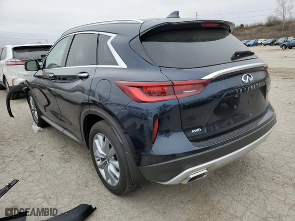 2022 Infiniti QX50 LUXE with VIN 3PCAJ5BB1NF117821, listed as a Copart auction lot 45080014 with 27,346 mi miles. Bid and sale history available at carsss.com. Image 2.