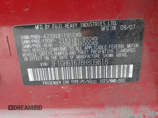 2008 Subaru Impreza i с VIN JF1GH61678H809818, выставлен на аукционе IAAI как лот 41790050 с пробегом 126 718 миль миль и . История ставок и продаж доступна на DreamBid. Изображение 9.