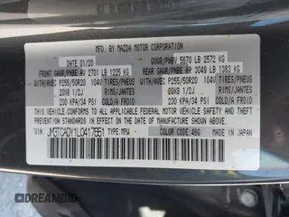 2020 Mazda CX-9 Grand Touring with VIN JM3TCADY1L0417651, listed as a IAAI auction lot 42334867 with 105,236 mi miles and . Bid and sale history available at DreamBid. Image 9.