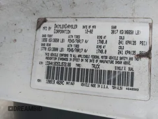 2003 Dodge 1500 SLT with VIN 1D3HA18D53J572166, listed as a IAAI auction lot 41584564 with 265,498 mi miles. Bid and sale history available at carsss.com. Image 9.