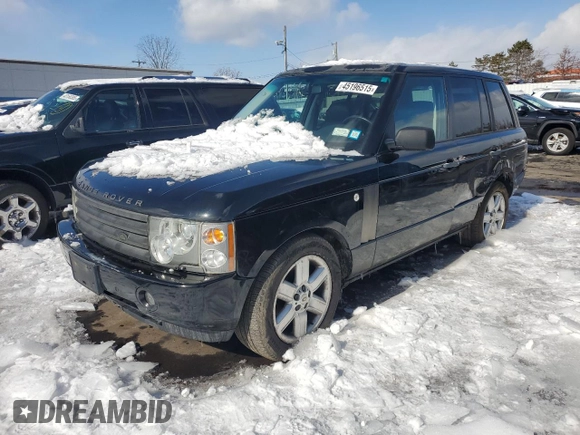 2003 Land Rover Range Rover HSE with VIN SALME11483A135972, listed as a Copart auction lot 45196515 with 172,298 mi miles and Salvage title. Bid and sale history available at DreamBid. Image 1.