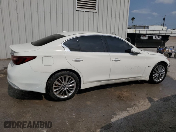 2019 Infiniti Q50 Luxe with VIN JN1EV7AR8KM559128, listed as a Copart auction lot 54709145 with Not Provided miles and Clean Title. Bid and sale history available at carsss.com. Image 3.