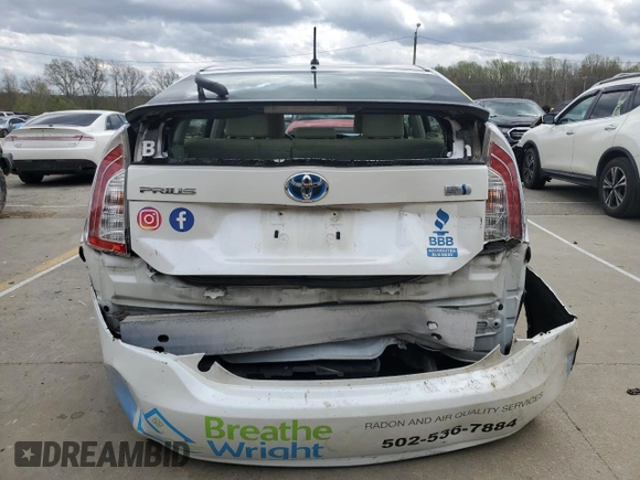 2013 Toyota Prius One with VIN JTDKN3DU5D5685887, listed as a Copart auction lot 48955345 with 227,695 mi miles and Salvage Title. Bid and sale history available at carsss.com. Image 6.