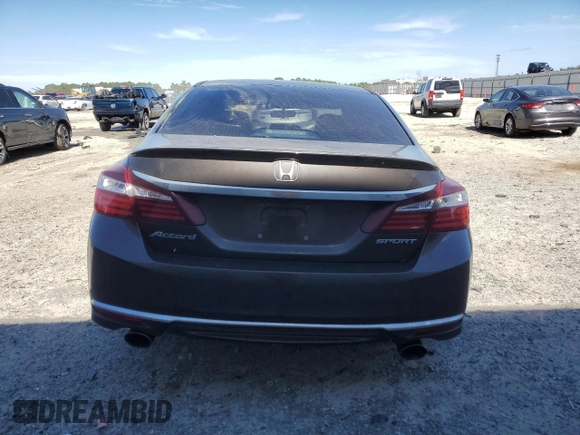 2017 Honda Accord Sedan Sport with VIN 1HGCR2F57HA285272, listed as a Copart auction lot 45609575 with 95,451 mi miles and Salvage Title. Bid and sale history available at carsss.com. Image 6.