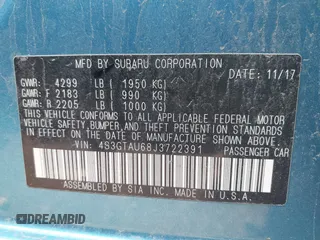 2018 Subaru Impreza Limited с VIN 4S3GTAU68J3722391, выставлен на аукционе IAAI как лот 42357814 с пробегом 73 861 миль миль и . История ставок и продаж доступна на DreamBid. Изображение 9.