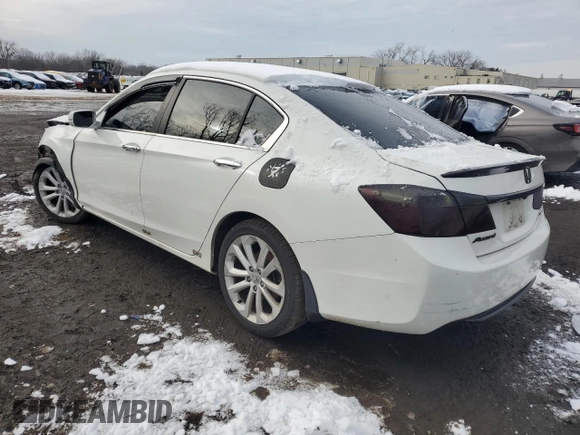 2014 Honda Accord Touring z VIN 1HGCR2F91EA800054, wystawiony jako Copart lot #44898045 z przebiegiem Nie podano mil oraz Szkoda całkowita • Salvage title. Historia ofert i sprzedaży dostępna na DreamBid. Obrazek 2.