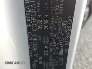 2015 Kia Forte EX with VIN KNAFX4A86F5333281, listed as a Copart auction lot 52072375 with 49,479 mi miles and Salvage Title. Bid and sale history available at carsss.com. Image 15.