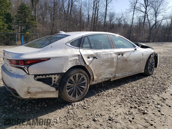 2019 Lexus LS with VIN JTHC51FF6K5005529, listed as a Copart auction lot 48593625 with 35,303 mi miles and Salvage Title. Bid and sale history available at carsss.com. Image 3.