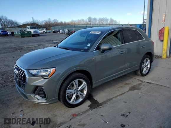 2020 Audi Q3 S line Premium with VIN WA1DECF32L1018403, listed as a Copart auction lot 49996235 with 141,608 mi miles and Clean Title. Bid and sale history available at carsss.com. Image 1.