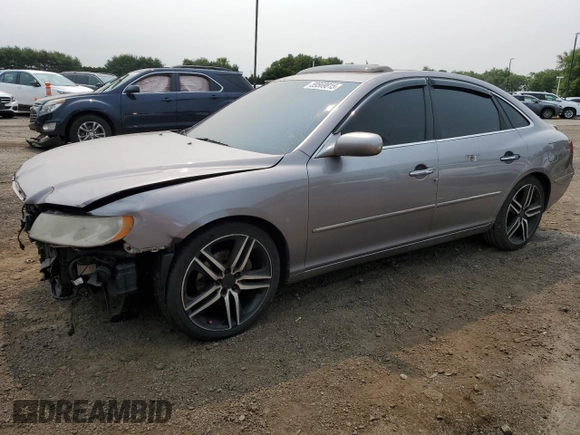 2006 Hyundai Azera SE with VIN KMHFC46F46A105028, listed as a Copart auction lot 59569815 with 219,201 mi miles and Salvage title. Bid and sale history available at DreamBid. Image 1.
