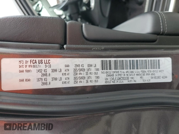 2019 Jeep Grand Cherokee Summit with VIN 1C4RJFJG0KC553199, listed as a Copart auction lot 50969695 with 67,556 mi miles and Salvage Title. Bid and sale history available at carsss.com. Image 13.