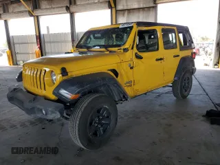 2018 Jeep Wrangler Unlimited Sport with VIN 1C4HJXDG9JW291015, listed as a Copart auction lot 46114545 with 81,288 mi miles and Salvage title. Bid and sale history available at DreamBid. Image 1.