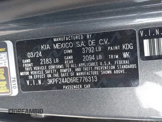 2024 Kia Forte LXS with VIN 3KPF24AD6RE776313, listed as a IAAI auction lot 41953934 with 10,174 mi miles. Bid and sale history available at carsss.com. Image 9.