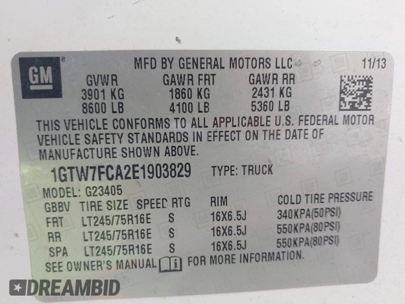 2014 GMC Savana Cargo z VIN 1GTW7FCA2E1903829, wystawiony jako IAAI lot #42432718 z przebiegiem 133 981 mil mil oraz . Historia ofert i sprzedaży dostępna na DreamBid. Obrazek 9.
