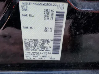 2020 Nissan Altima 2.5 SL with VIN 1N4BL4EVXLC129464, listed as a Copart auction lot 81594314 with 113,847 mi miles and Salvage Title. Bid and sale history available at carsss.com. Image 14.