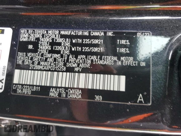 2023 Lexus RX 350h z VIN 2T2BBMCAXPC015258, wystawiony jako Copart lot #48760745 z przebiegiem 22 839 mil mil oraz Szkoda całkowita • Salvage title. Historia ofert i sprzedaży dostępna na DreamBid. Obrazek 15.