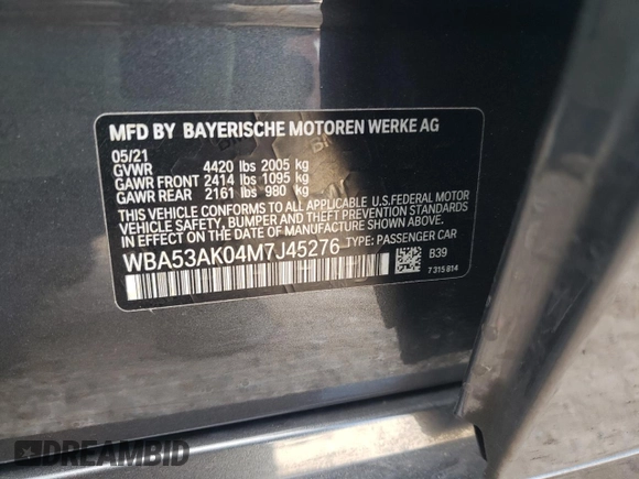 2021 BMW 2 Series 228i with VIN WBA53AK04M7J45276, listed as a Copart auction lot 66044063 with 23,321 mi miles. Bid and sale history available at carsss.com. Image 14.