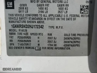 2017 GMC Acadia Limited Limited with VIN 1GKKRSKD2HJ172342, listed as a Copart auction lot 71940184 with 153,369 mi miles and Salvage Title. Bid and sale history available at carsss.com. Image 13.