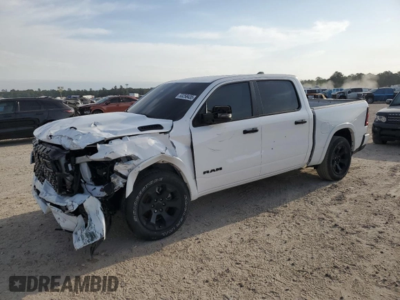 2025 Ram 1500 Big Horn with VIN 1C6SRFFPXSN521827, listed as a Copart auction lot 53258435 with 1,676 mi miles and Salvage Title. Bid and sale history available at carsss.com. Image 1.