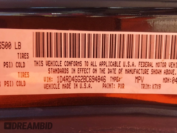 2011 Dodge Durango Crew with VIN 1D4RD4GG2BC694846, listed as a IAAI auction lot 41962959 with 206,050 mi miles and . Bid and sale history available at DreamBid. Image 9.