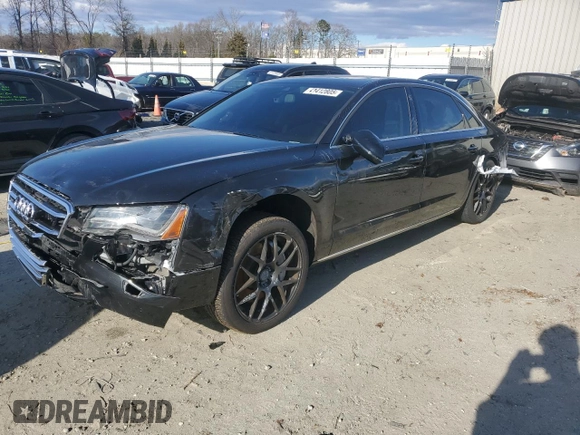 2013 Audi A8 4.0L with VIN WAUR2AFD5DN009509, listed as a Copart auction lot 41412805 with 33,917 mi miles and Salvage Title. Bid and sale history available at DreamBid. Image 1.