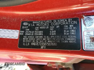 2008 Kia Sportage LX with VIN KNDJE723587507680, listed as a Copart auction lot 47642535 with 146,138 mi miles and Salvage Title. Bid and sale history available at DreamBid. Image 13.