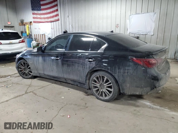 2020 Infiniti Q50 Red Sport 400 with VIN JN1FV7AR5LM660262, listed as a Copart auction lot 42776785 with 21,617 mi miles and Salvage Title. Bid and sale history available at carsss.com. Image 2.
