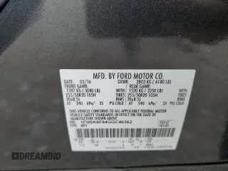 2016 Ford Explorer Limited z VIN 1FM5K8F84GGC49362, wystawiony jako Copart lot #55759545 z przebiegiem 135 188 mil mil oraz Szkoda całkowita • Salvage title. Historia ofert i sprzedaży dostępna na DreamBid. Obrazek 13.
