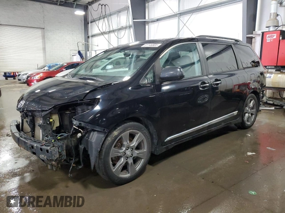2017 Toyota Sienna SE with VIN 5TDXZ3DC2HS868309, listed as a Copart auction lot 61146885 with 108,510 mi miles and Salvage title. Bid and sale history available at DreamBid. Image 1.