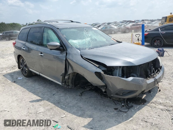 2018 Nissan Pathfinder Platinum with VIN 5N1DR2MM5JC642113, listed as a Copart auction lot 59634565 with 92,274 mi miles and Salvage title. Bid and sale history available at DreamBid. Image 4.