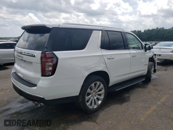 2024 Chevrolet Tahoe Premier with VIN 1GNSCSKD8RR247861, listed as a Copart auction lot 58767795 with 27,303 mi miles and Salvage title. Bid and sale history available at DreamBid. Image 3.