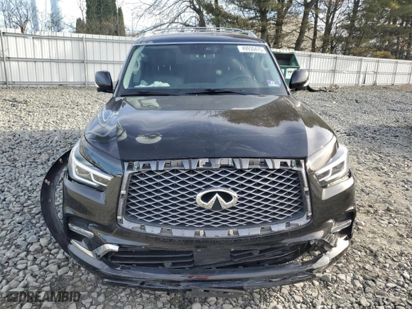 2019 Infiniti QX80 LUXE with VIN JN8AZ2NF3K9681793, listed as a Copart auction lot 49930475 with 83,923 mi miles and Salvage Title. Bid and sale history available at carsss.com. Image 5.