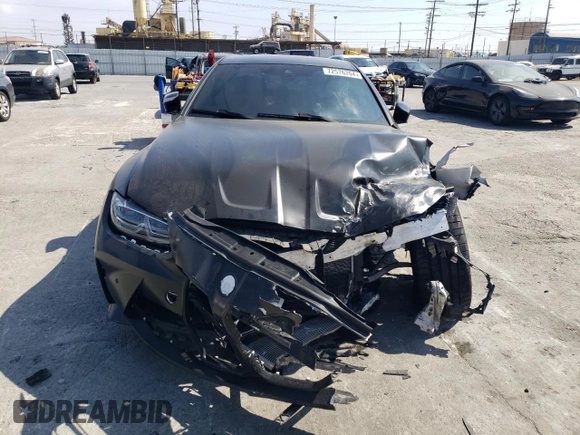 2021 BMW M4 with VIN WBS53AZ09MCF73467, listed as a Copart auction lot 72576704 with 15,437 mi miles and Salvage Title. Bid and sale history available at carsss.com. Image 5.