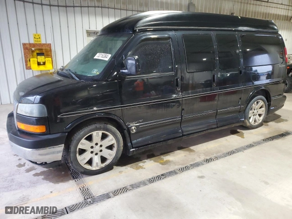 2006 GMC Savana Cargo Van YF7 Upfitter with VIN 1GDFH15T961127209, listed as a Copart auction lot 73216384 with 244,102 mi miles and Salvage Title. Bid and sale history available at carsss.com. Image 1.