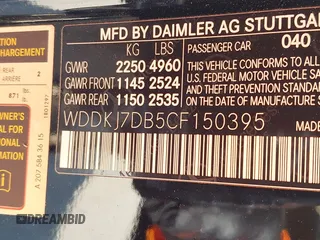 2012 Mercedes-Benz E 550 with VIN WDDKJ7DB5CF150395, listed as a IAAI auction lot 42673196 with 125,247 mi miles and . Bid and sale history available at DreamBid. Image 9.