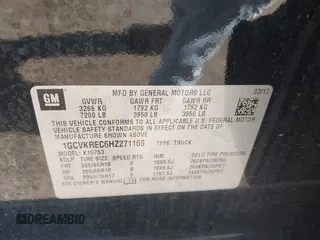 2017 Chevrolet Silverado 1500 LT with VIN 1GCVKREC6HZ271160, listed as a IAAI auction lot 42162389 with 103,992 mi miles and . Bid and sale history available at DreamBid. Image 9.