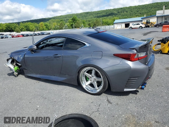 2015 Lexus RC 350 F Sport with VIN JTHSE5BC9F5005528, listed as a Copart auction lot 58136035 with 118,351 mi miles and Salvage title. Bid and sale history available at DreamBid. Image 2.