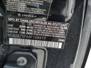 2006 Mercedes-Benz SL 500 with VIN WDBSK75F66F108619, listed as a Copart auction lot 55558014 with 81,686 mi miles and Clean title. Bid and sale history available at DreamBid. Image 12.
