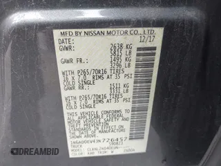 2018 Nissan Frontier SV with VIN 1N6AD0EV4JN726457, listed as a IAAI auction lot 42348883 with 97,880 mi miles and . Bid and sale history available at DreamBid. Image 9.